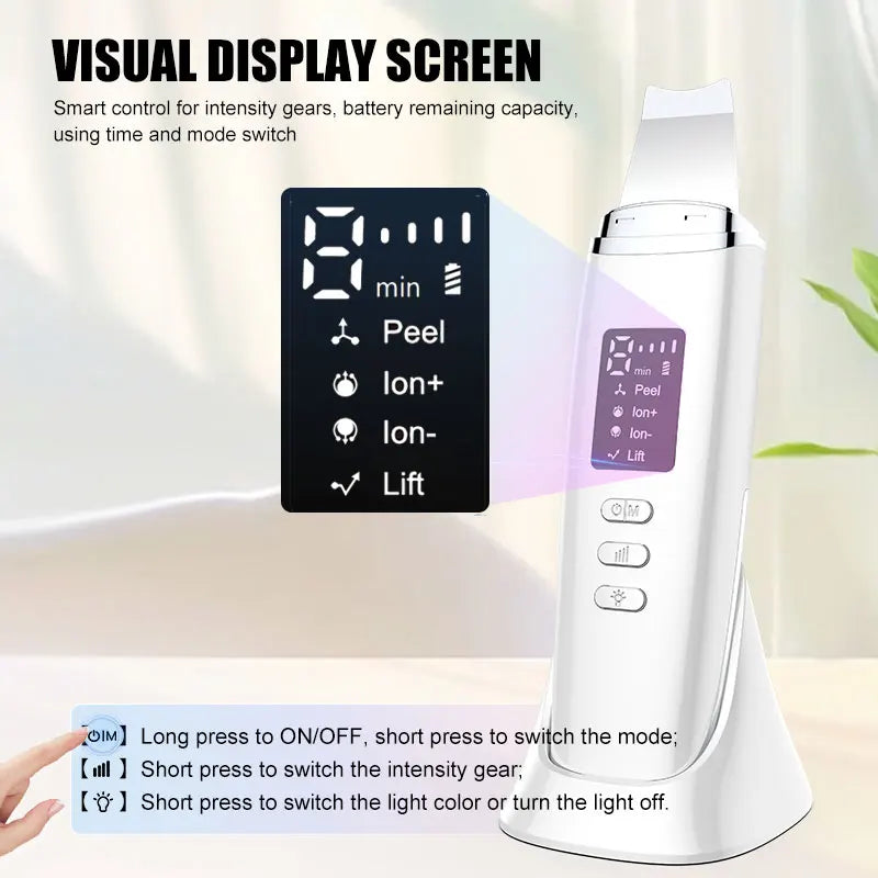 Ultrasonic Skin Scrubber Spatula – Facial Lifting & Deep Cleansing Facial Cleansing Device PLUSH