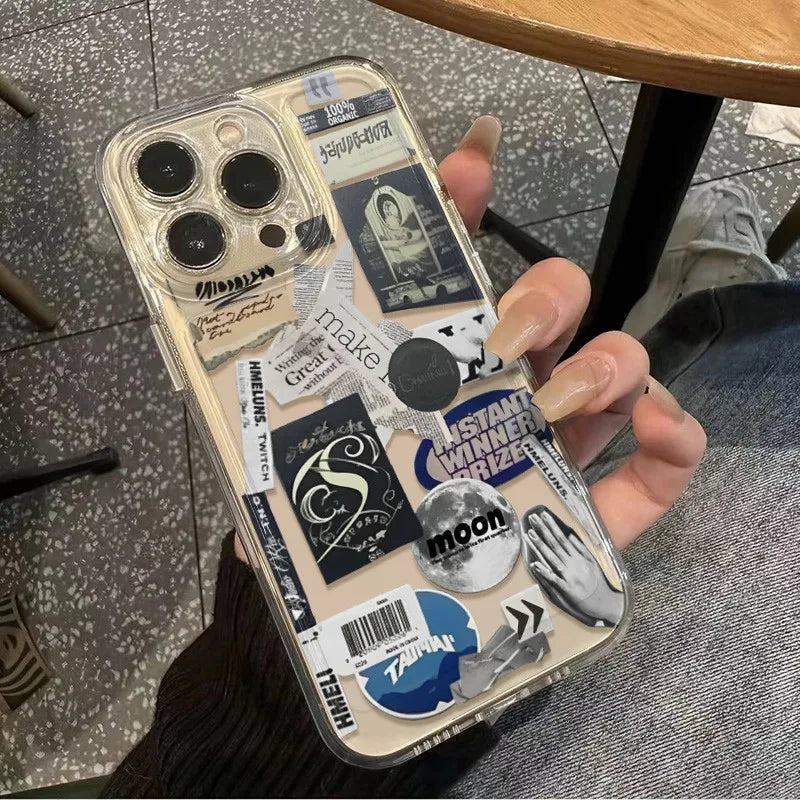 Montage Newspaper iPhone Case – Shockproof Soft Cover iPhone Phone Case PLUSH