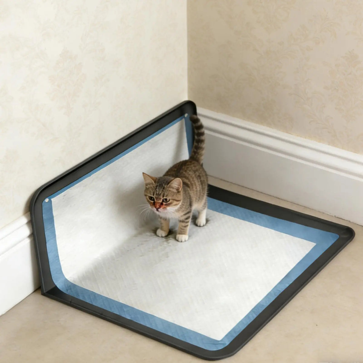 Foldable Silicone Dog Pee Pad Holder | Non-Slip Potty Tray Dog Potty Tray PLUSH