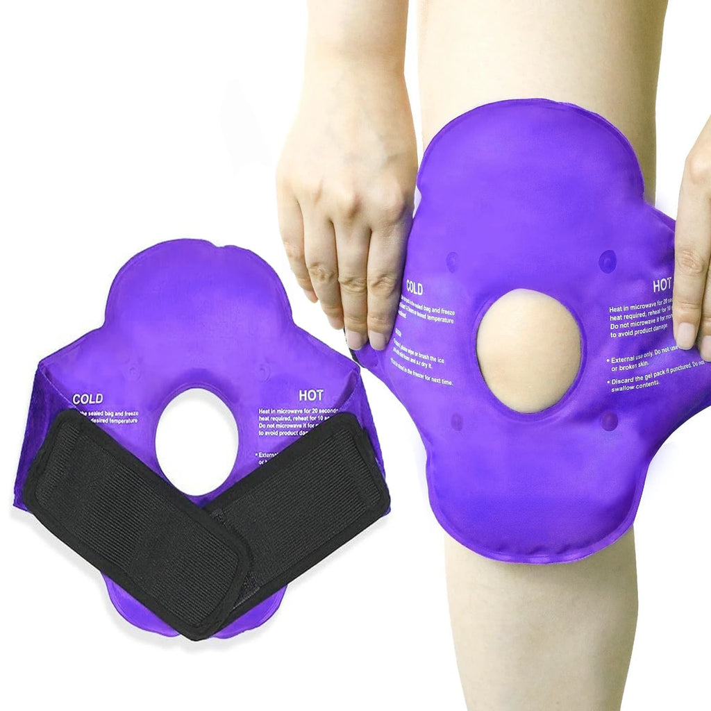 Reusable Gel Ice Wrap for Knee – Cold Compress & Strap Knee Ice Wrap PLUSH Purple