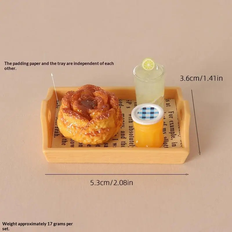 Miniature Coffee & Pastry Set – 1:12 Dollhouse Diorama Decor Dollhouse Accessory Set PLUSH A9