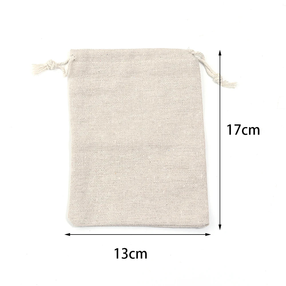 Linen Drawstring Pouches 5-10pk – Cotton Gift Bags for Jewelry Drawstring Gift Pouches PLUSH 13x17cm x 10pcs as show