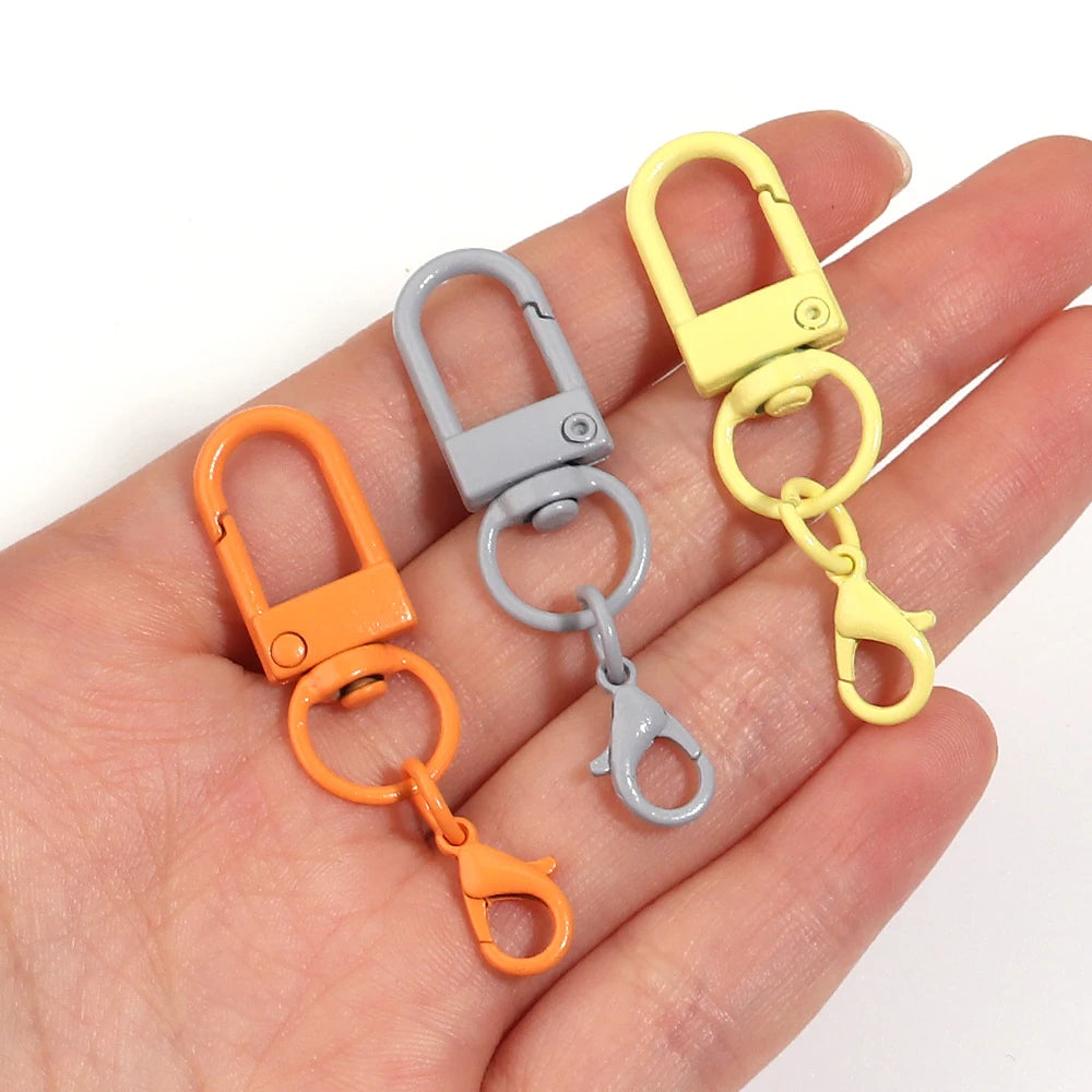 10pcs Multicolor Zinc Alloy Key Chain Lobster Clasp Split Key Rings Jewelry Findings PLUSH