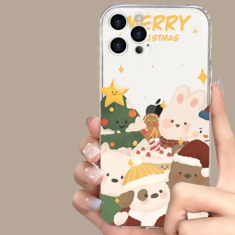 Christmas Clear iPhone Case – Cartoon Dog Design | All Models Clear Phone Case PLUSH