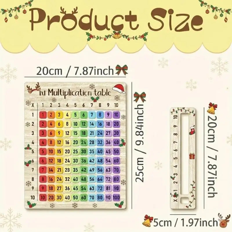 Colorful Wooden Multiplication Board Math Toy for Kids Educational Math Toy PLUSH style 7