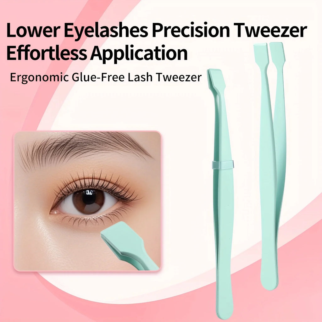 Ouriner Flat Tip Eyelash Tweezers – Precision Lash Extension Tool Eyelash Tweezers PLUSH