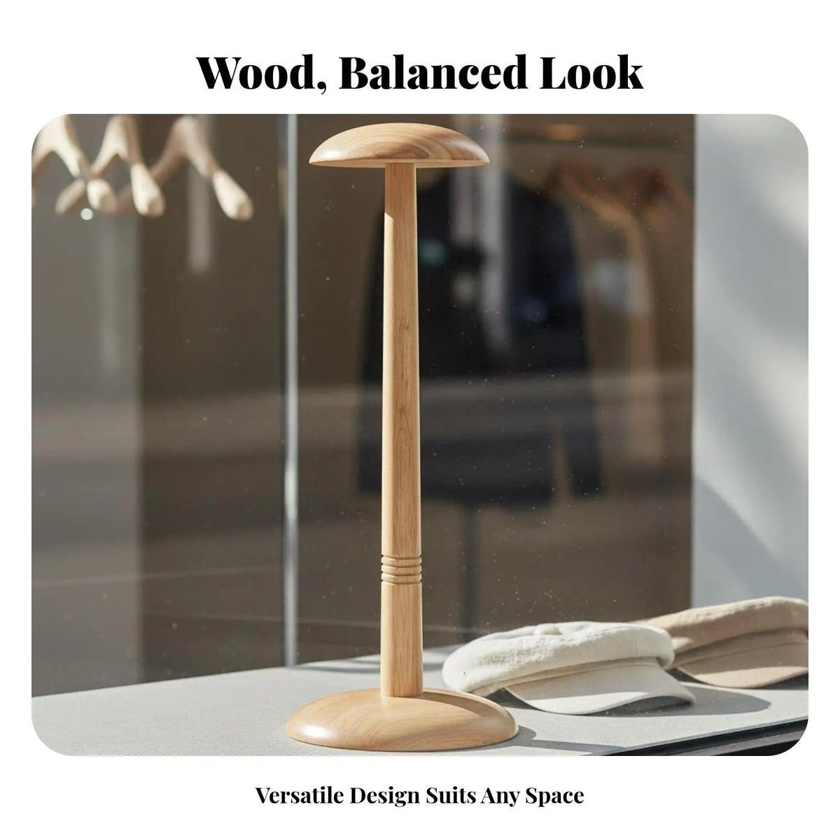 Solid Wood Hat Display Stand – Dome Top for Fedora Storage Hat Display Stand PLUSH