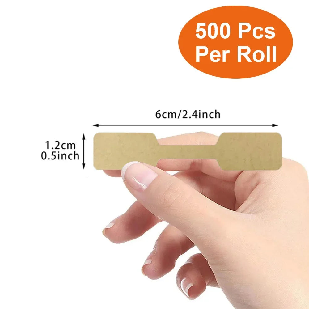 500pcs Self-Adhesive Jewelry Price Tags Roll | Rectangle Labels Jewelry Price Tags PLUSH Cowhide 6x1.2x0.1cm