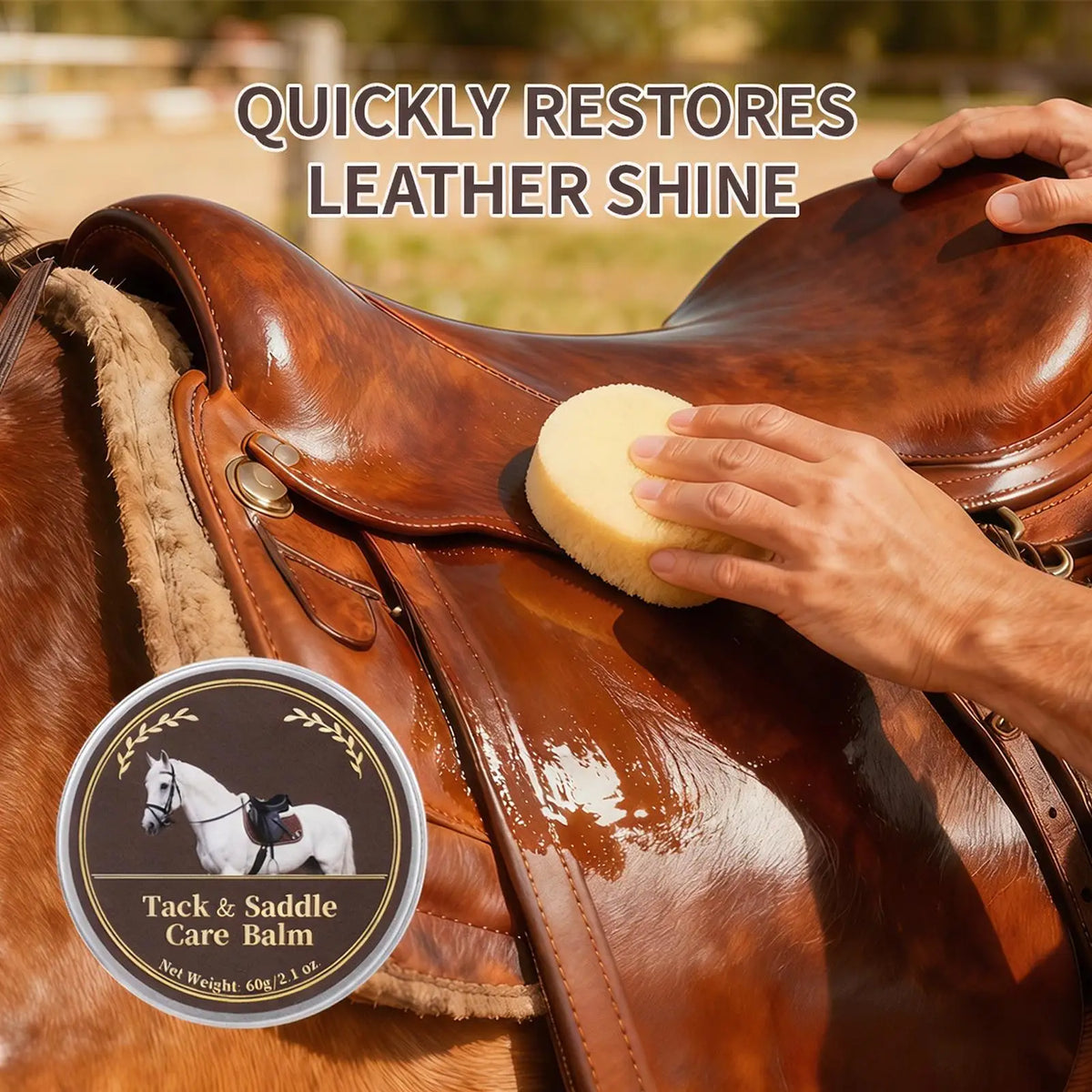 Leather Saddle & Tack Conditioning Balm | Beeswax Cream 60g Leather Conditioning Cream PLUSH