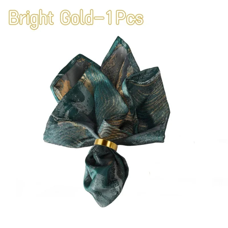 Brushed Gold Cuff Napkin Rings | Wedding & Banquet Table Décor Napkin Rings PLUSH bright gold-1Pcs