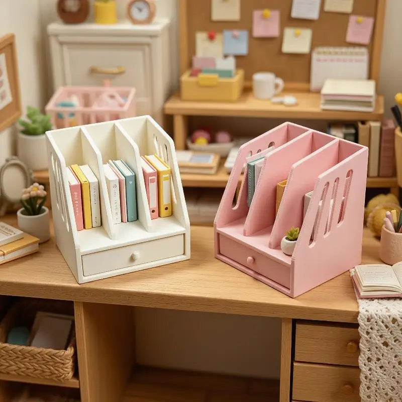 Miniature 1:12 File Basket – Dollhouse Desktop Storage Organizer Dollhouse Accessory PLUSH