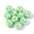 10pcs 16mm Plaid Acrylic Round Spacer Beads – DIY Jewelry Acrylic Spacer Beads PLUSH green