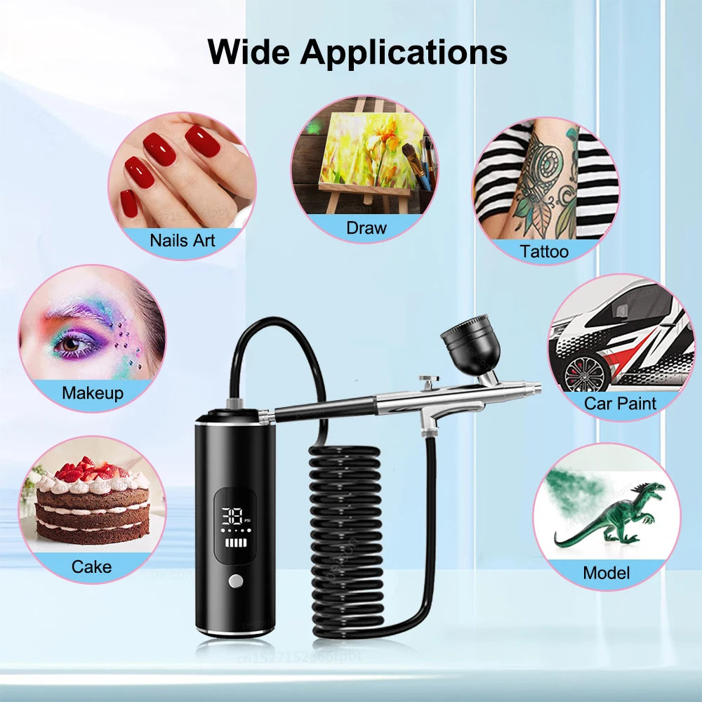 Portable Airbrush Kit with Compressor – Dual-Action Spray Gun Airbrush Compressor Kit PLUSH