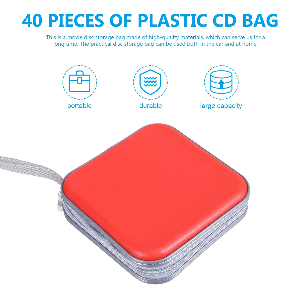 40-Slot CD DVD Storage Bag – Dustproof Zipper Disc Organizer CD DVD Storage Bag PLUSH