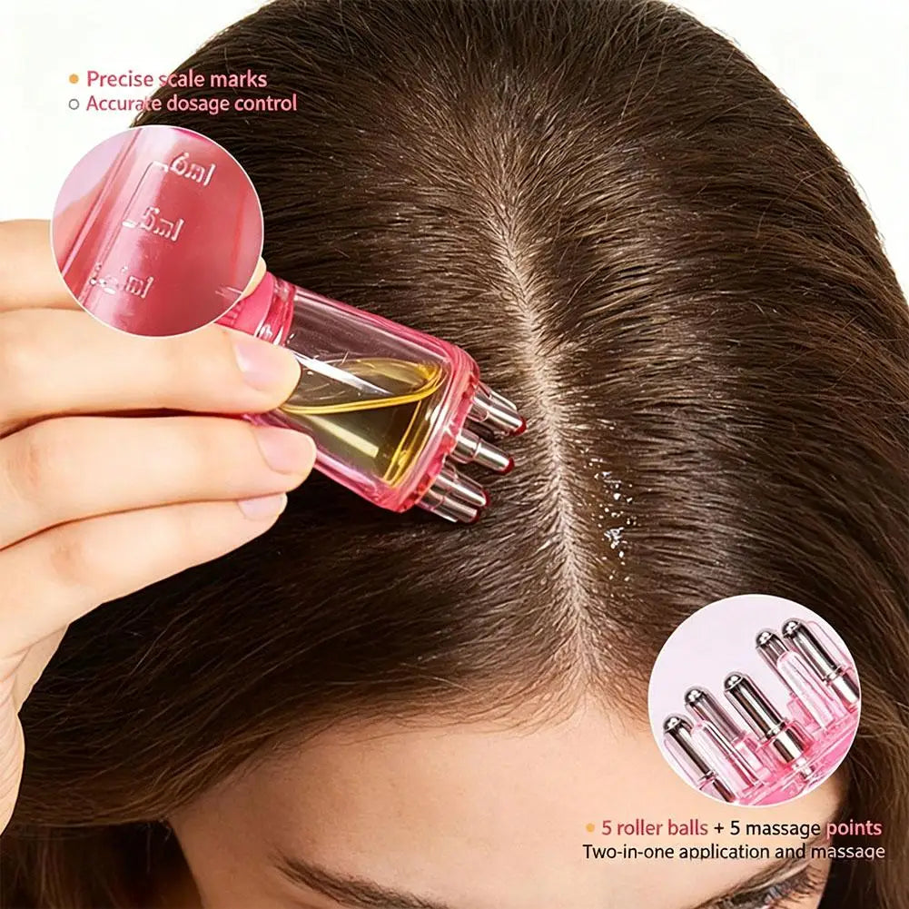 Scalp Oil Applicator Comb – 6ml Precision Hair Serum Massager Scalp Oil Applicator PLUSH