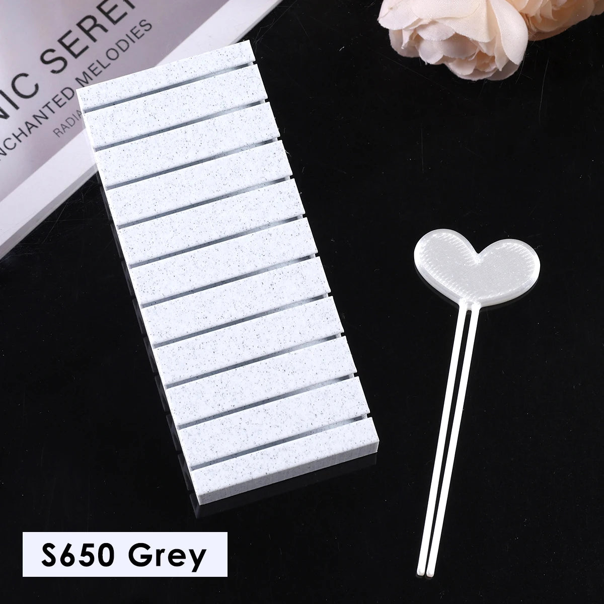 Rotating Nail Transfer Foil Storage Box | Manicure Organizer Nail Art Organizer PLUSH S650 Grey