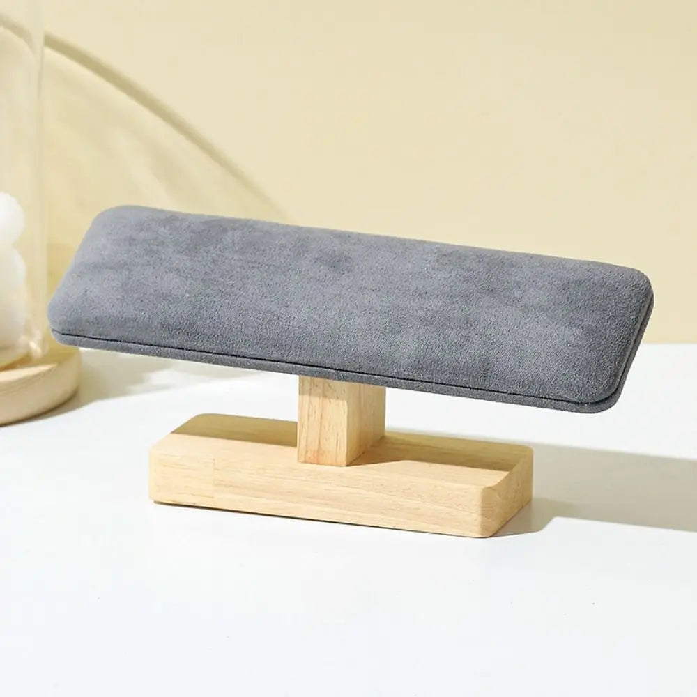Velvet Wooden Bracelet Display Stand & Watch T-Bar Organizer Jewelry Display Stand PLUSH Grey Velvet