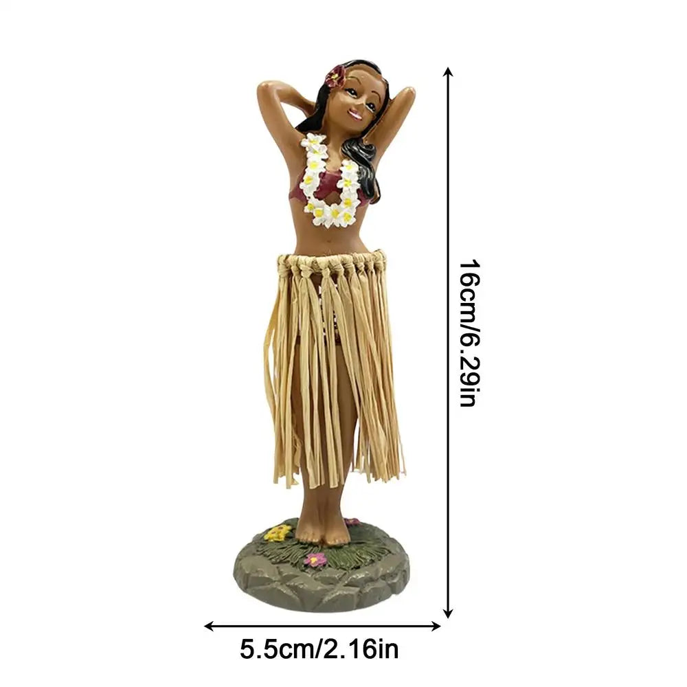 Hawaiian Hula Girl Dashboard Bobblehead Resin Car Ornament Dashboard Bobblehead PLUSH 1PC