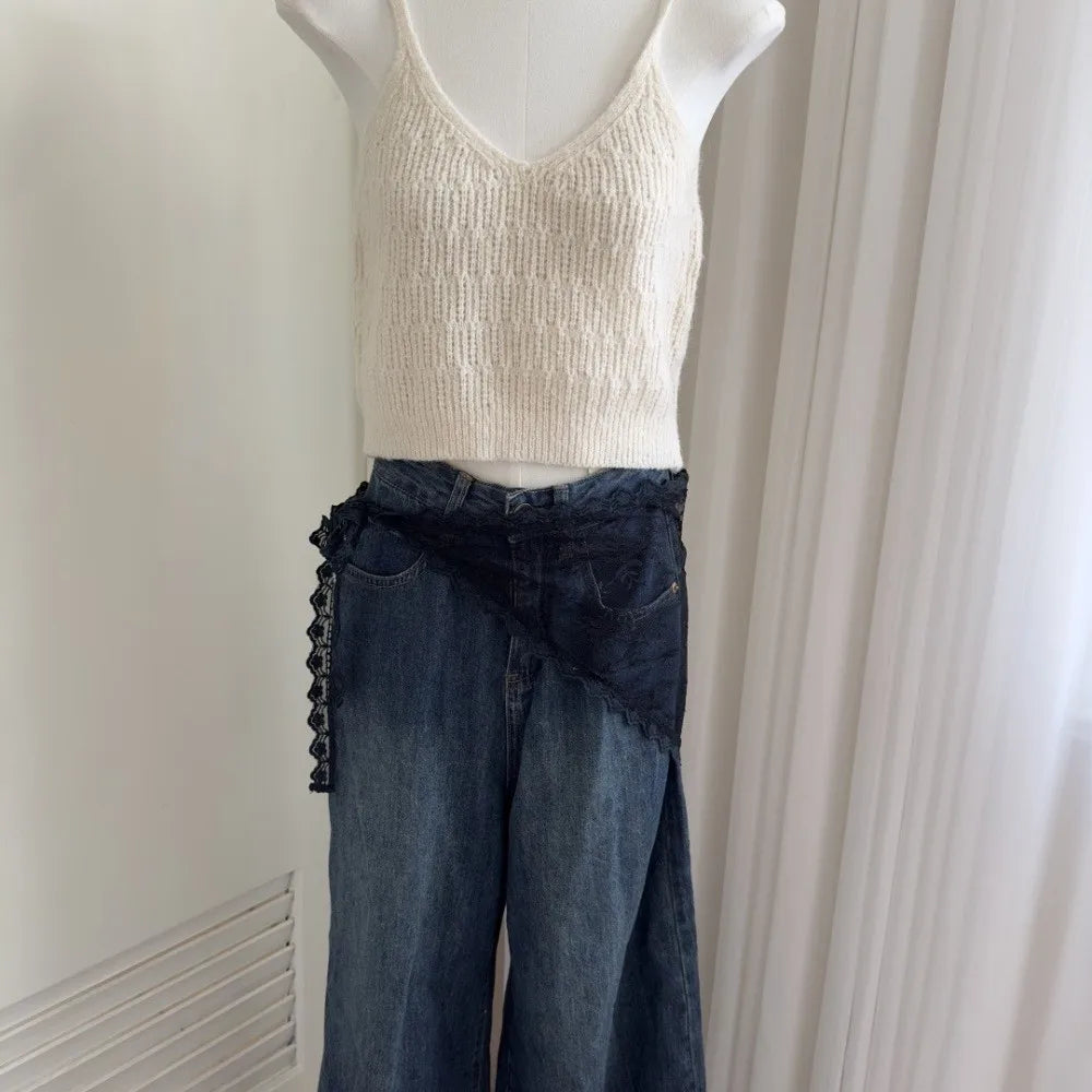 Y2K Lace Embroidery High Waist Mini Skirt – Lace-Up Half Skirt Lace Mini Skirt PLUSH