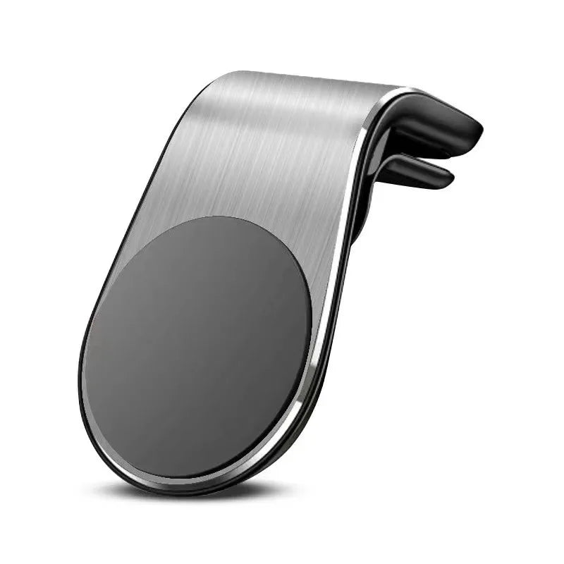 L-Shaped Magnetic Car Phone Holder – Air Vent Mount Car Phone Mount PLUSH silver