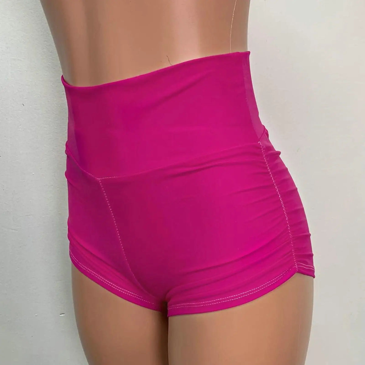 Women's High Waist Compression Yoga Biker Shorts – Butt Lift Yoga Biker Shorts PLUSH RoseRedXL