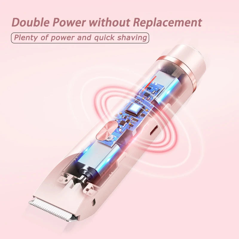 Women's 2-in-1 Double Head Electric Shaver & Body Trimmer Electric Body Shaver PLUSH