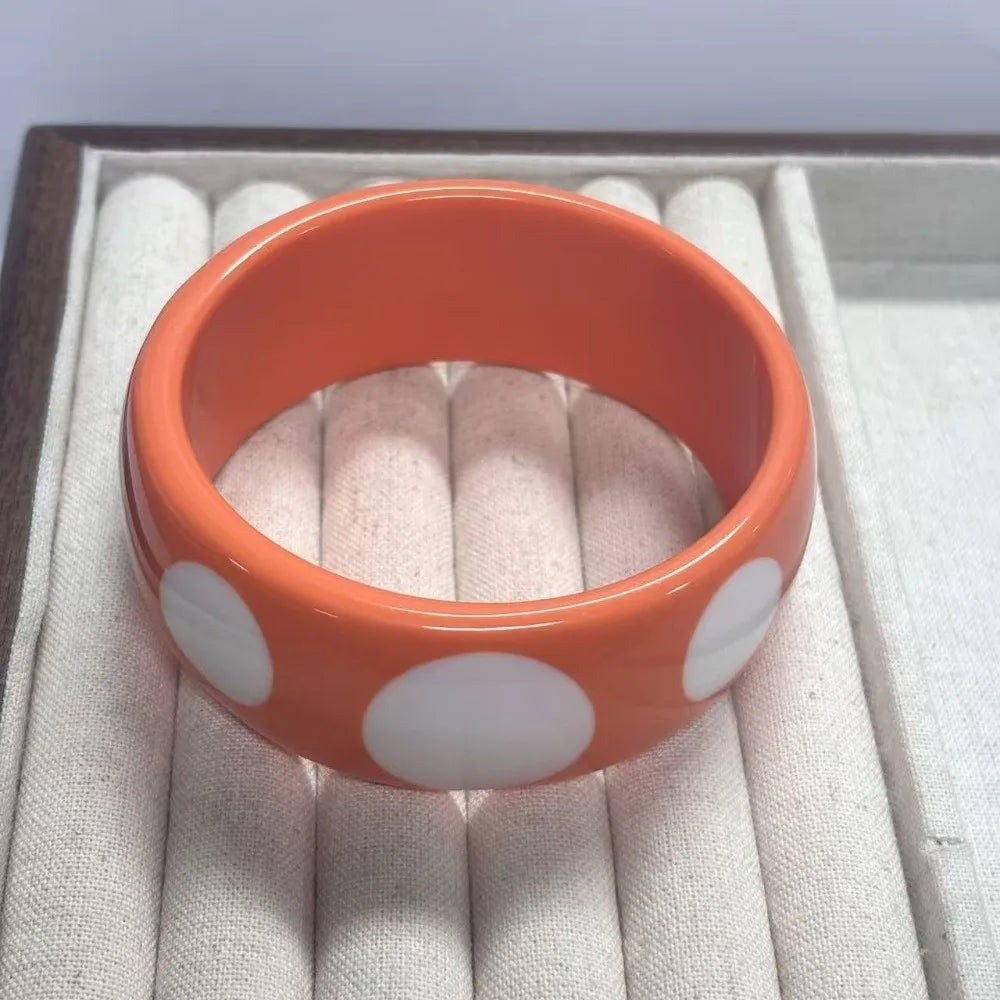 Vintage Resin Polka Dot Bangle – Punk Stackable Cuff Bracelet Cuff Bangle Bracelet PLUSH Style E