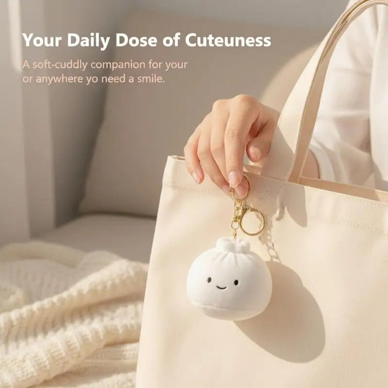 Dim Sum Plush Keychain – Cute Steamed Bun Bag Charm Plush Keychain PLUSH