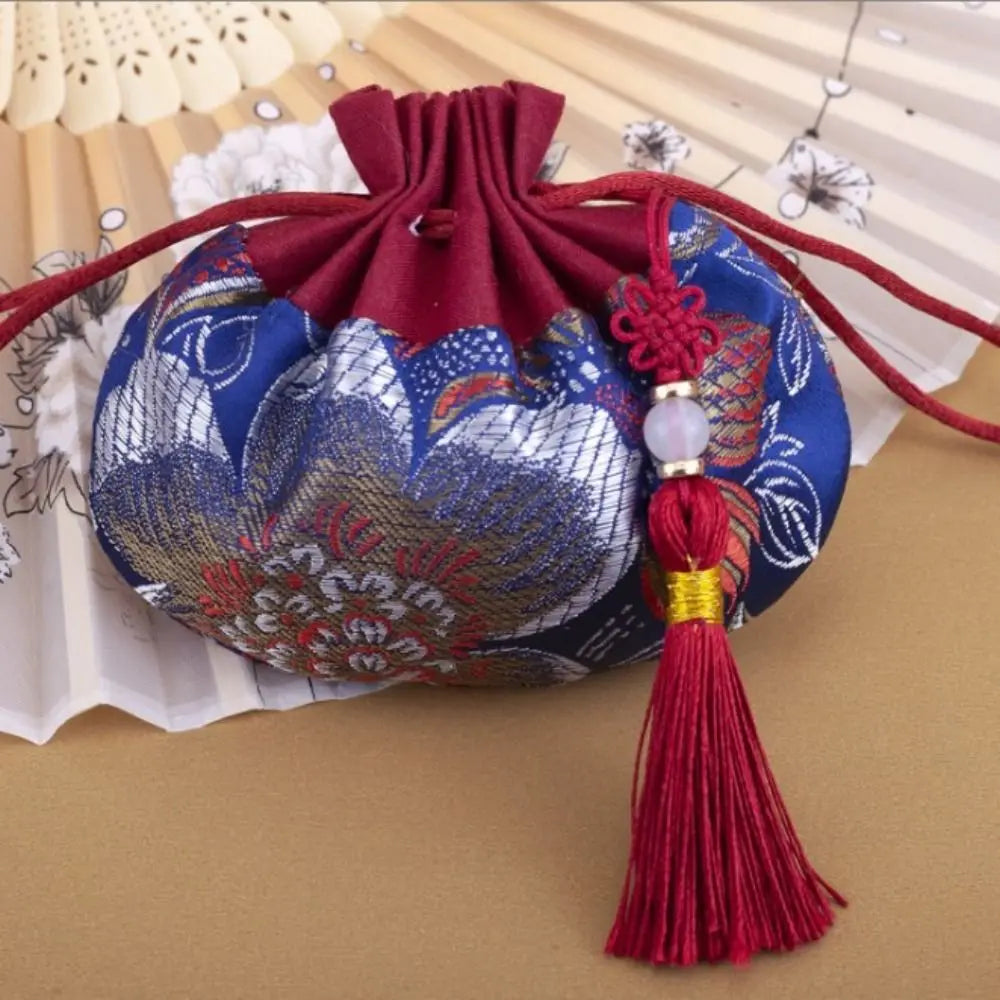Brocade Floral Embroidery Sachet Pouch – Retro Jewelry Bag Jewelry Storage Pouch PLUSH Style A