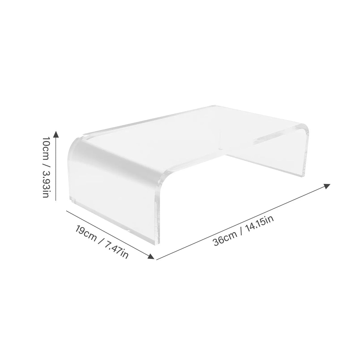 Foxnovo Clear Acrylic Monitor Riser – Ergonomic Desk Stand Monitor Riser Stand PLUSH