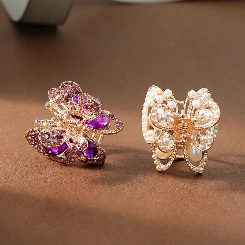 Rhinestone Crystal Hair Claw Clip – Bird Nest Bun Twist Rhinestone Hair Claw PLUSH