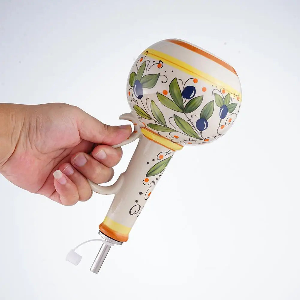 Hand-Painted Ceramic Olive Oil Dispenser Bottle 500/600ml Oil Dispenser Bottle PLUSH