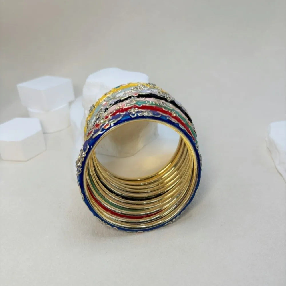 Vintage Cloisonné Enamel Floral Bangle – Women's Bracelet Enamel Bangle Bracelet PLUSH
