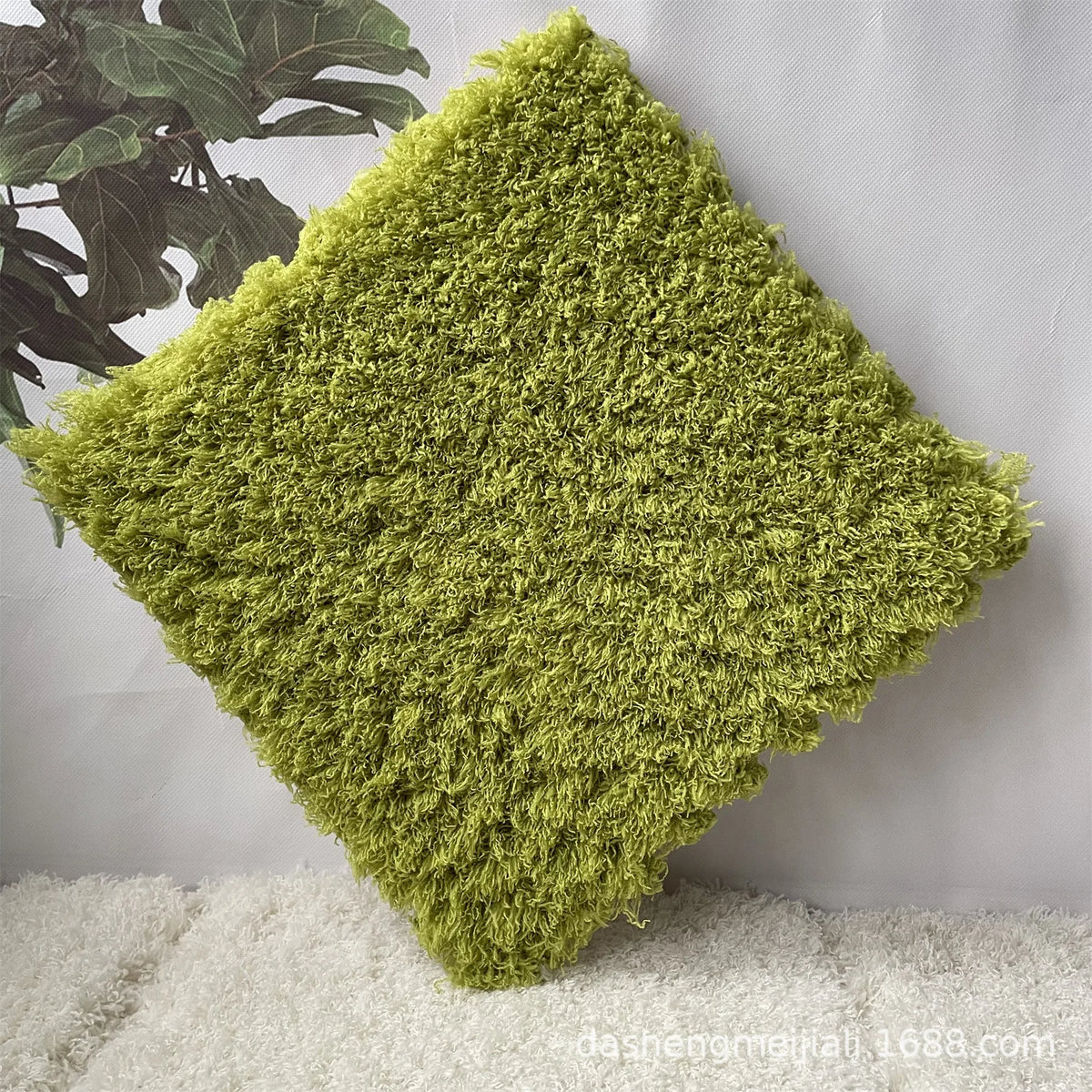 Interlocking Puzzle Mat – Thick Plush Soft Floor Tiles for Home Interlocking Floor Mat PLUSH Green 3PCS