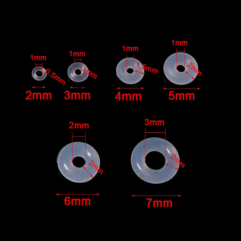 100pcs Multicolor Silicone Stopper O-Rings DIY Jewelry Spacers Jewelry Findings PLUSH