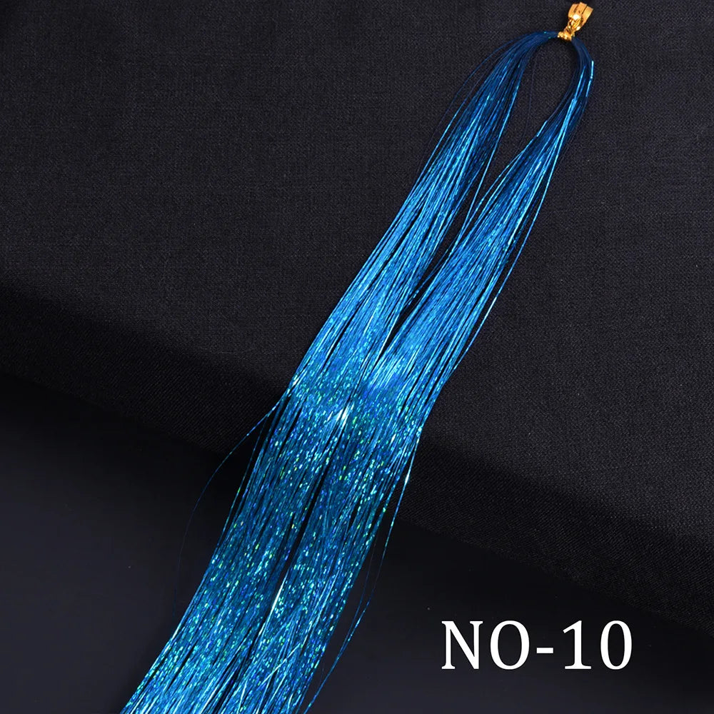 Rainbow Hair Tinsel Glitter Strands – 120pcs, 93cm Hair Tinsel Extensions PLUSH NO-10