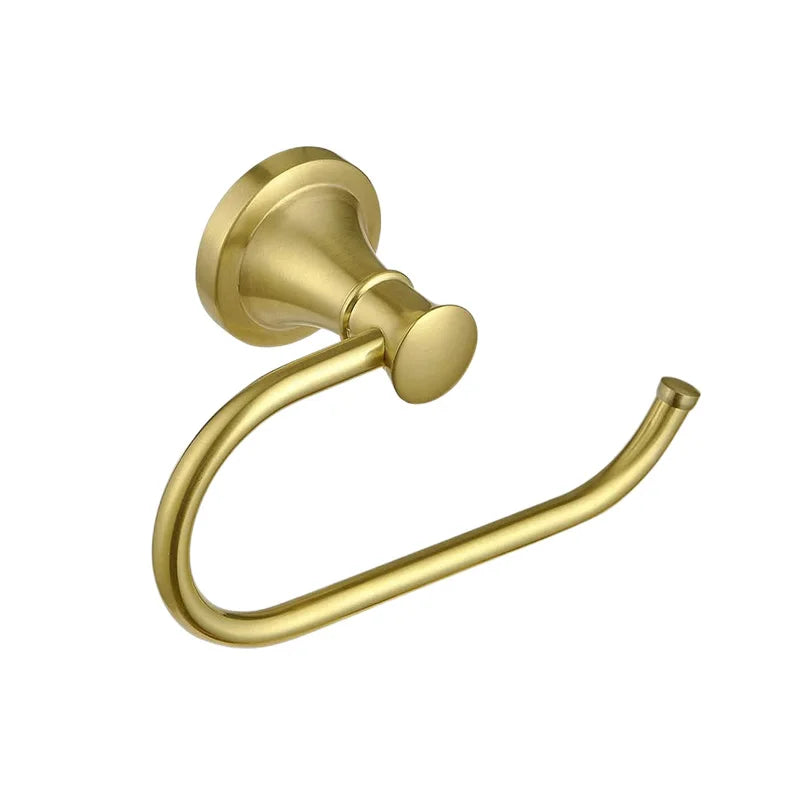 Wall Mounted Toilet Paper Holder – Rustproof Black Chrome Nickel Toilet Paper Holder PLUSH Brush Gold