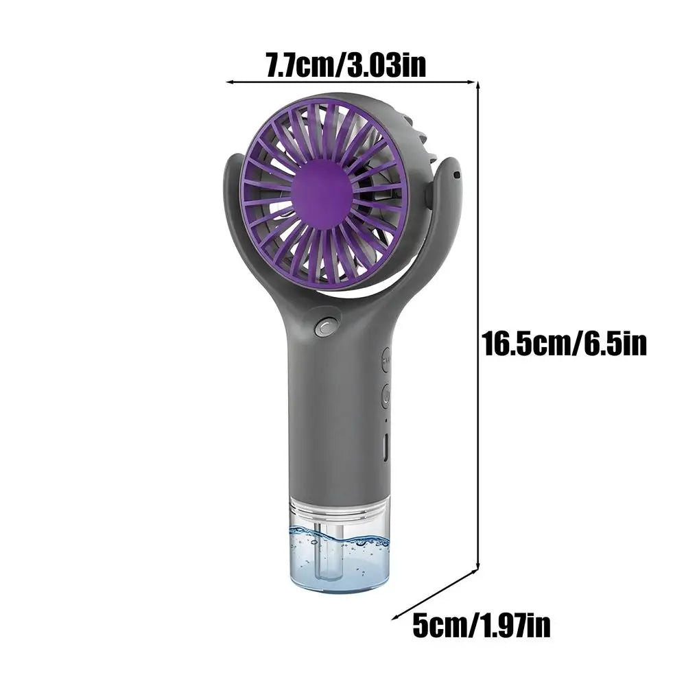 Portable Mini Mist Fan – USB Rechargeable Handheld Spray Fan Handheld Mist Fan PLUSH Gray