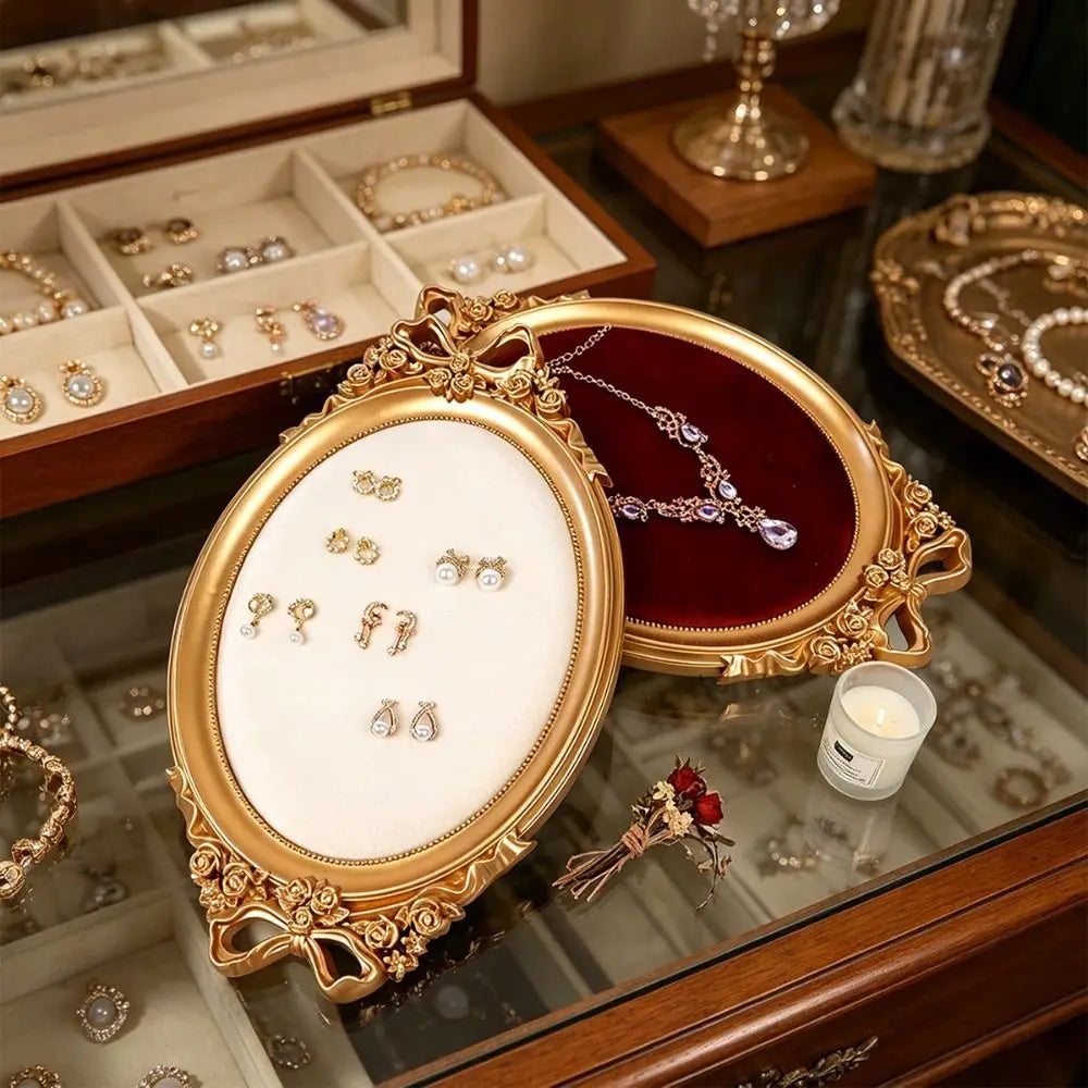 Vintage Velvet Jewelry Display Tray – Retro Organizer Stand Jewelry Display Tray PLUSH