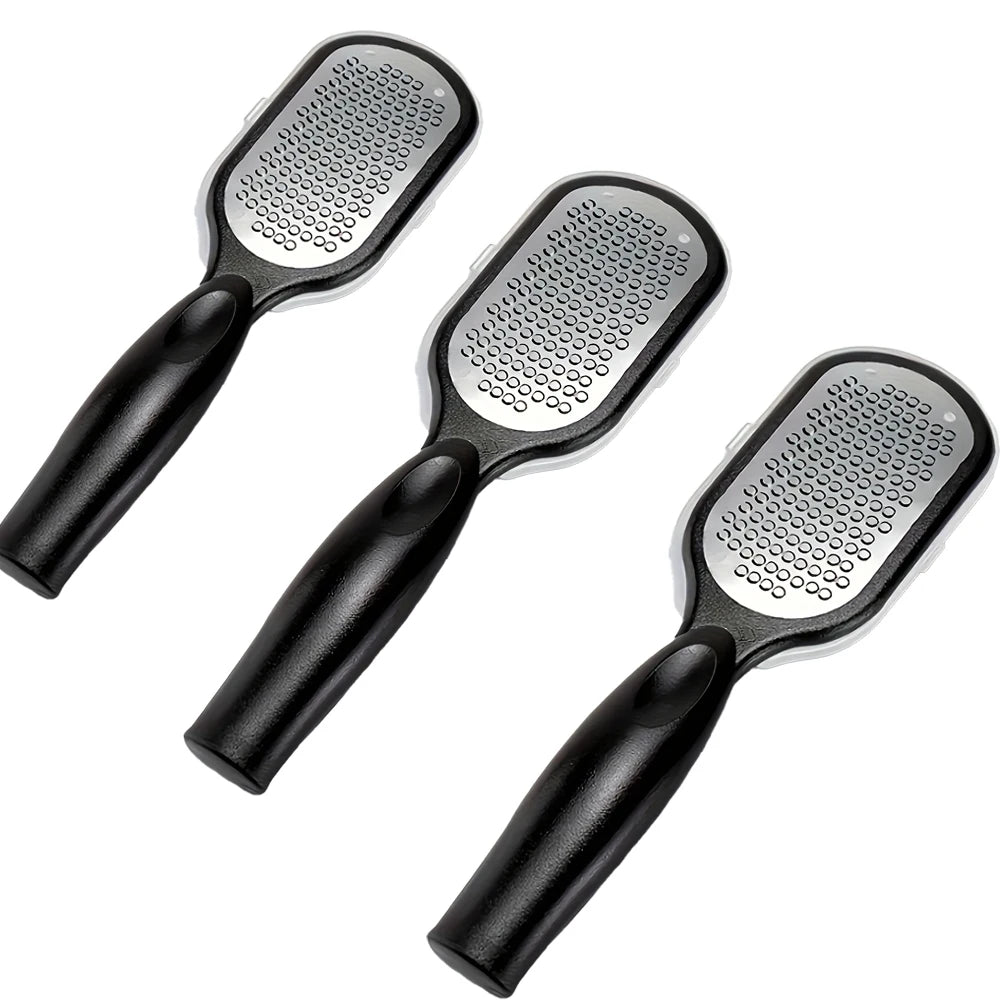 Stainless Steel Foot File & Callus Remover with Splash Guard Foot File Rasp PLUSH 3 PCS