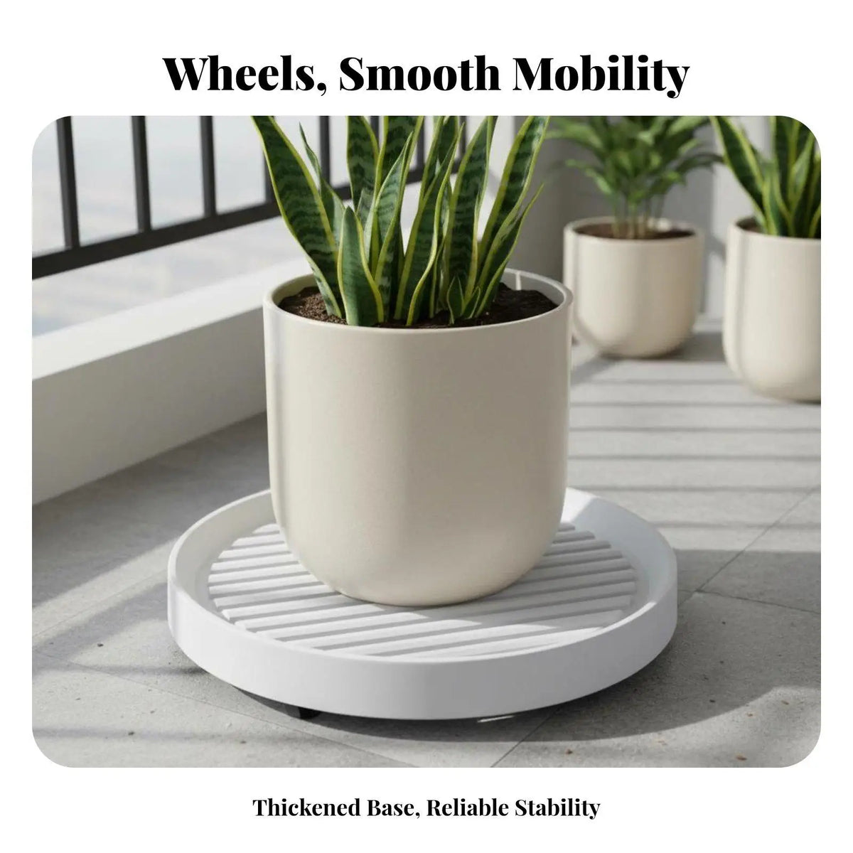 Rolling Plant Stand on Wheels with Brakes – Heavy Pot Tray Rolling Plant Stand PLUSH