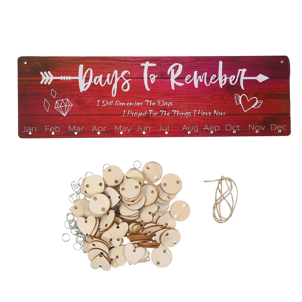 Wooden DIY Birthday Calendar Hanging Plaque | Family Reminder Wooden Wall Plaque PLUSH
