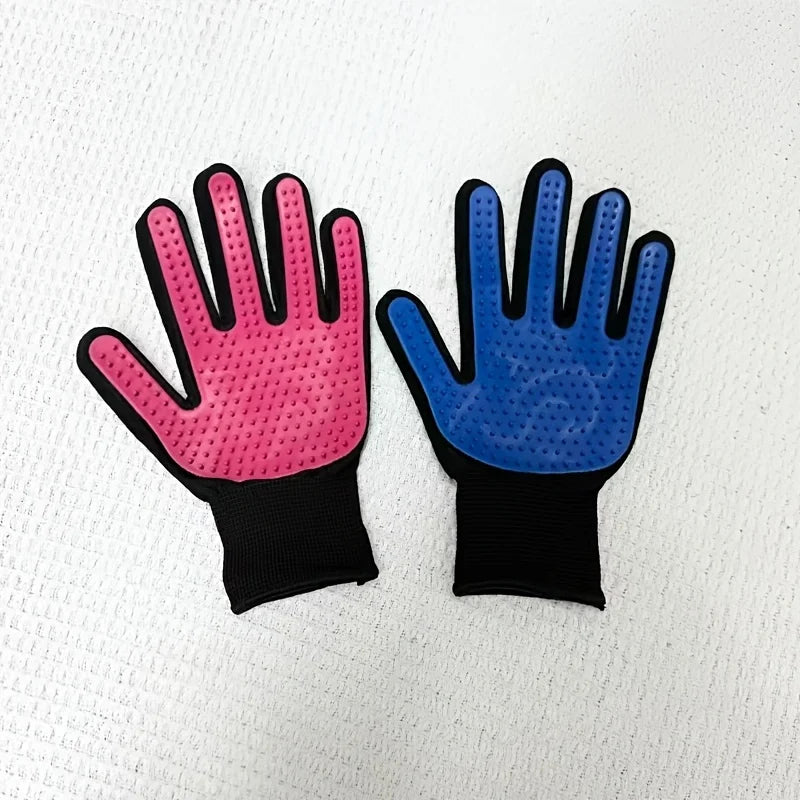 Pet Grooming Gloves – Silicone Hair Removal & Massage (Pair) Pet Grooming Gloves PLUSH
