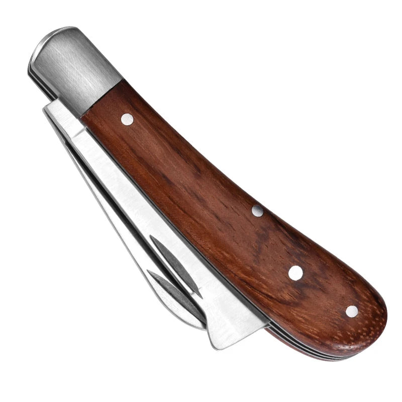 Stainless Steel Folding Grafting Knife Wooden Handle – KOQZM Folding Pocket Knife PLUSH