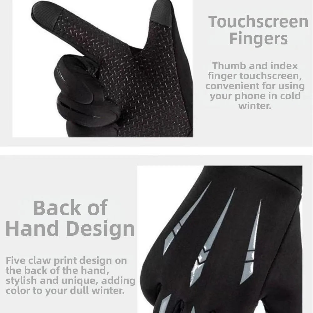 Winter Cycling Gloves – Waterproof Thermal Full Finger Cycling Gloves PLUSH