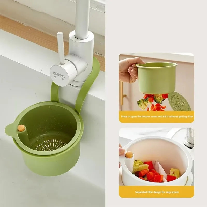 Kitchen Sink Strainer & Fruit Vegetable Drainer Basket Kitchen Drain Basket PLUSH Green