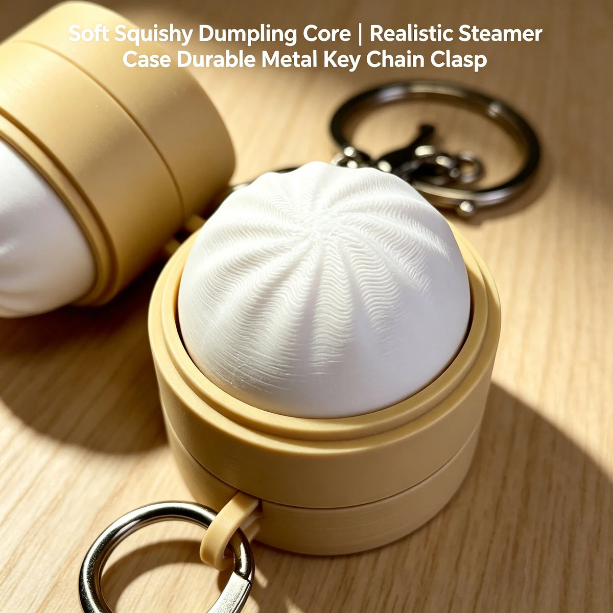 Mini Steamed Bun Squeeze Fidget Keychain | Cute Sensory Toy Fidget Keychain Toy PLUSH