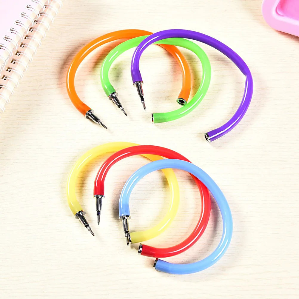10pcs Bracelet Ballpoint Pens – Candy Color Bendable Wristband Pens Novelty Ballpoint Pens PLUSH