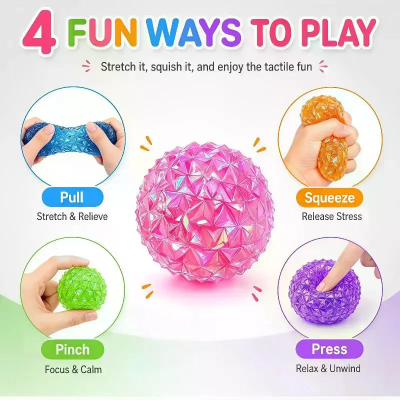 Texture Ice Ball Squeeze Fidget Toy – Kids & Adults Gift Fidget Squeeze Toy PLUSH