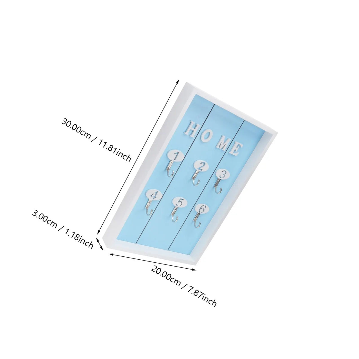 Wall Mounted Key Box Organizer – Nordic Design | 30x20cm Wall Key Organizer PLUSH Blue